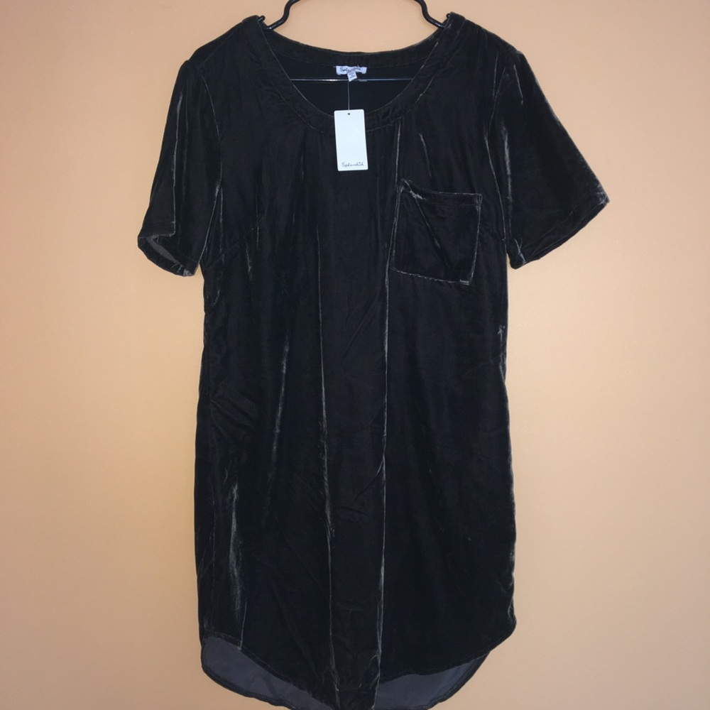 Splendid Short Sleeve T-Shirt Velvet Dress M